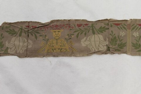 Antique Floral Printed Fabric Fragment