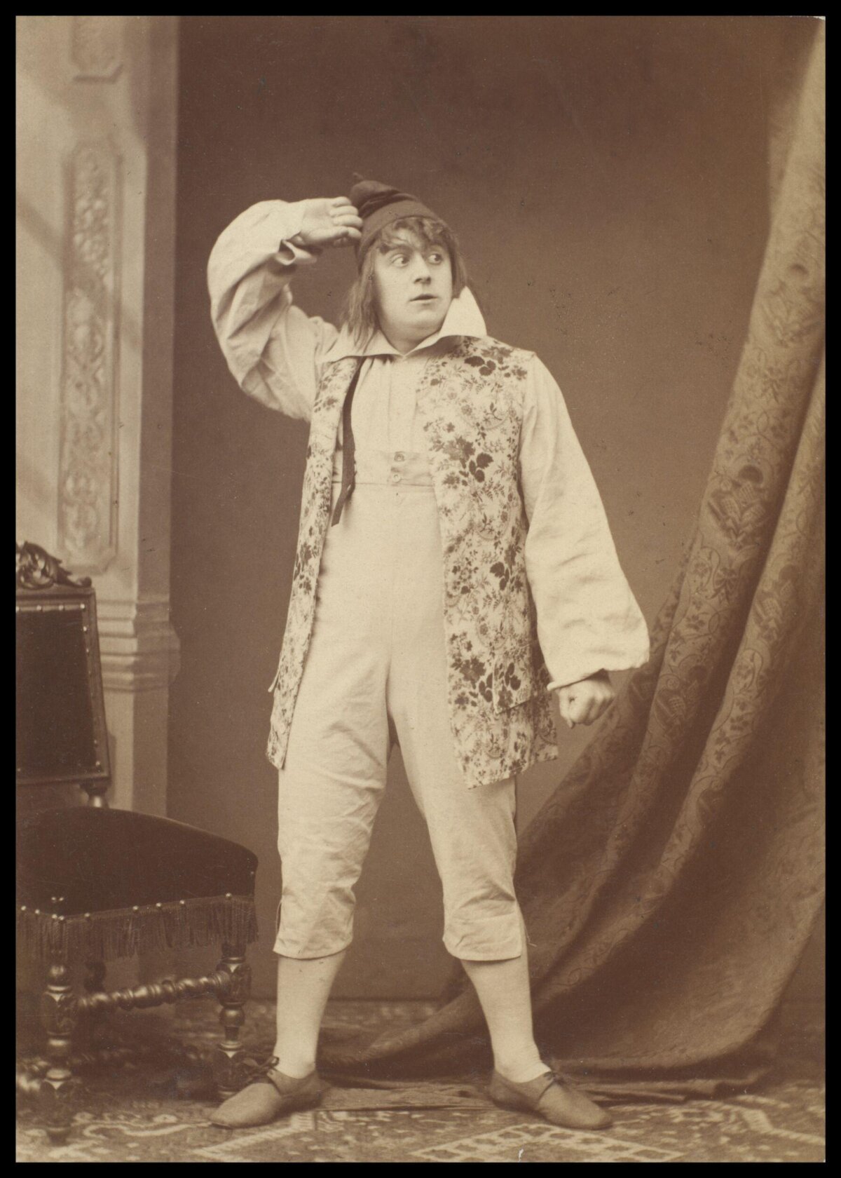 Sepia Portrait of Stage Actor in Costume