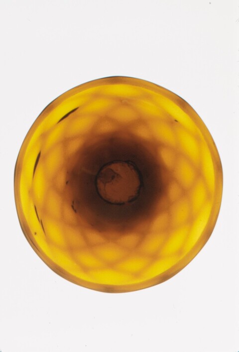 Top View of Amber Textured Glass Vase