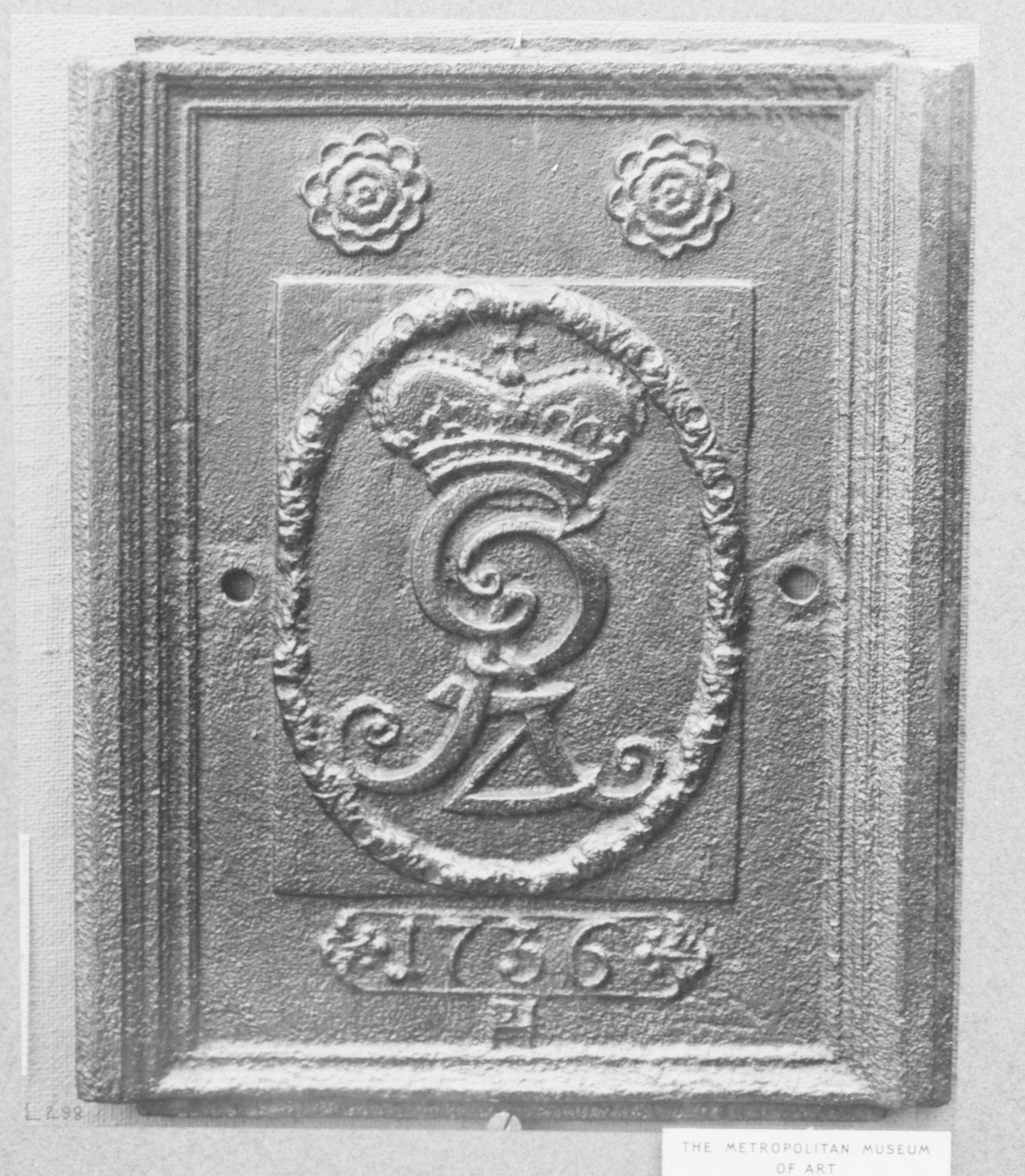 1736 Royal Monogram Iron Plaque