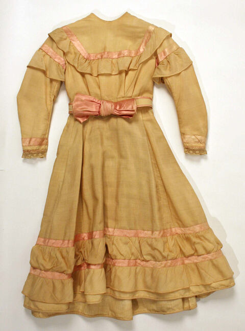 Vintage Peach Trimmed Long Dress