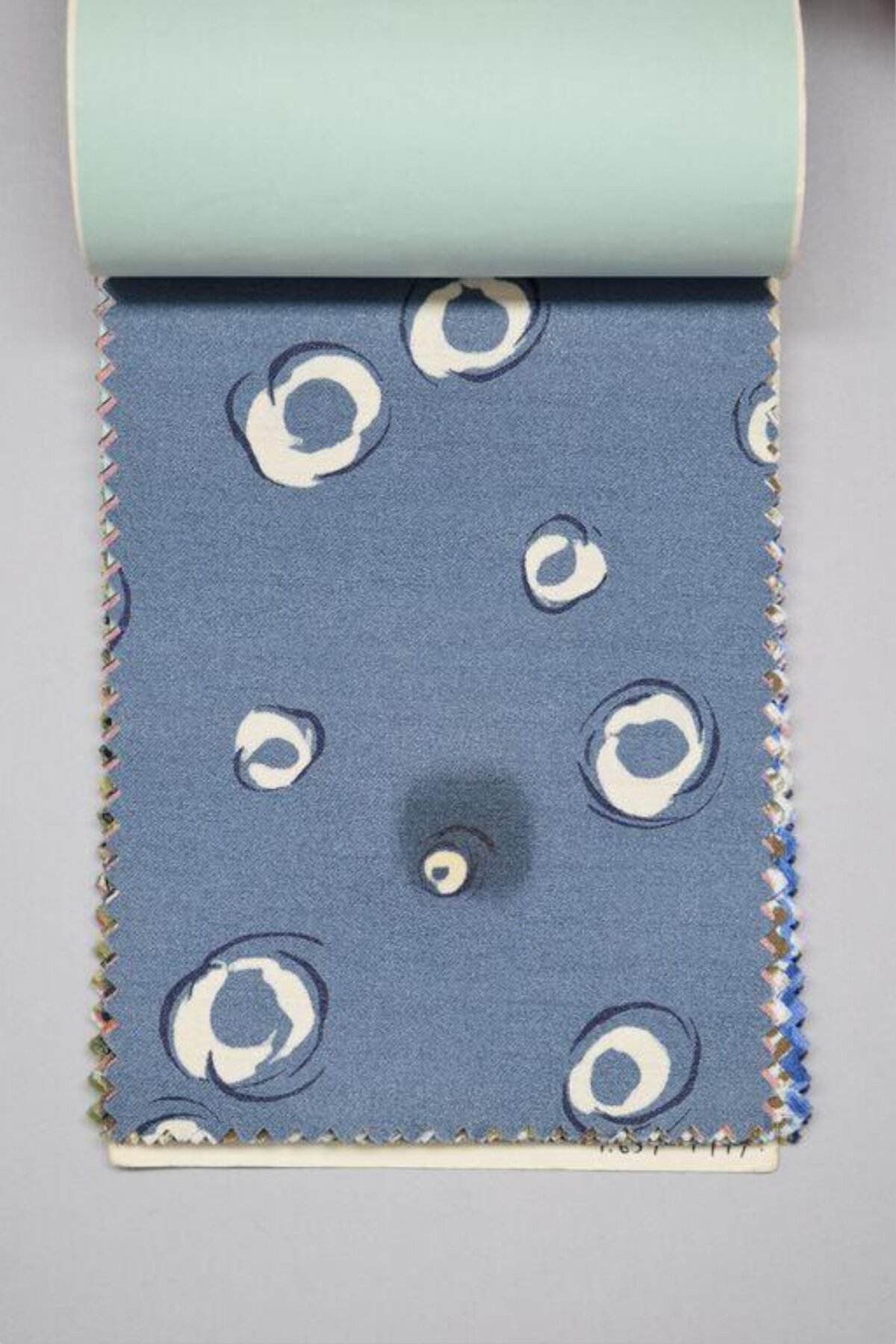 Blue Circular Pattern Fabric Swatch