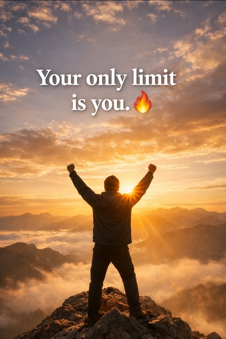 Motivational Quote Mountain Sunrise