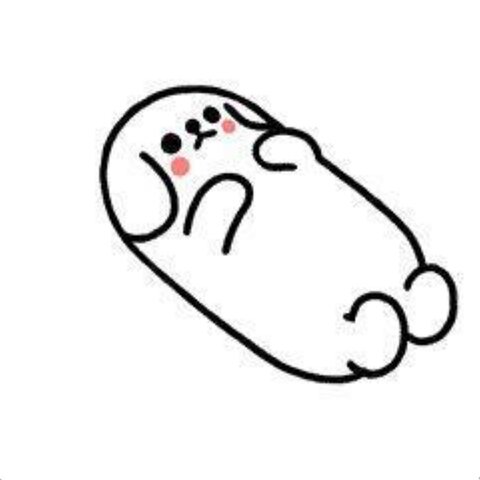 Cute Lying Cartoon Bunny