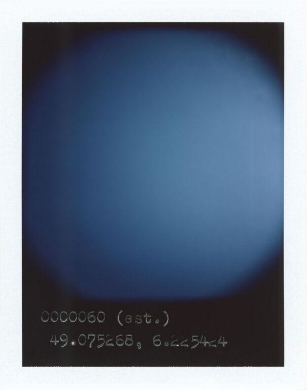 Blue Gradient Polaroid with Coordinates