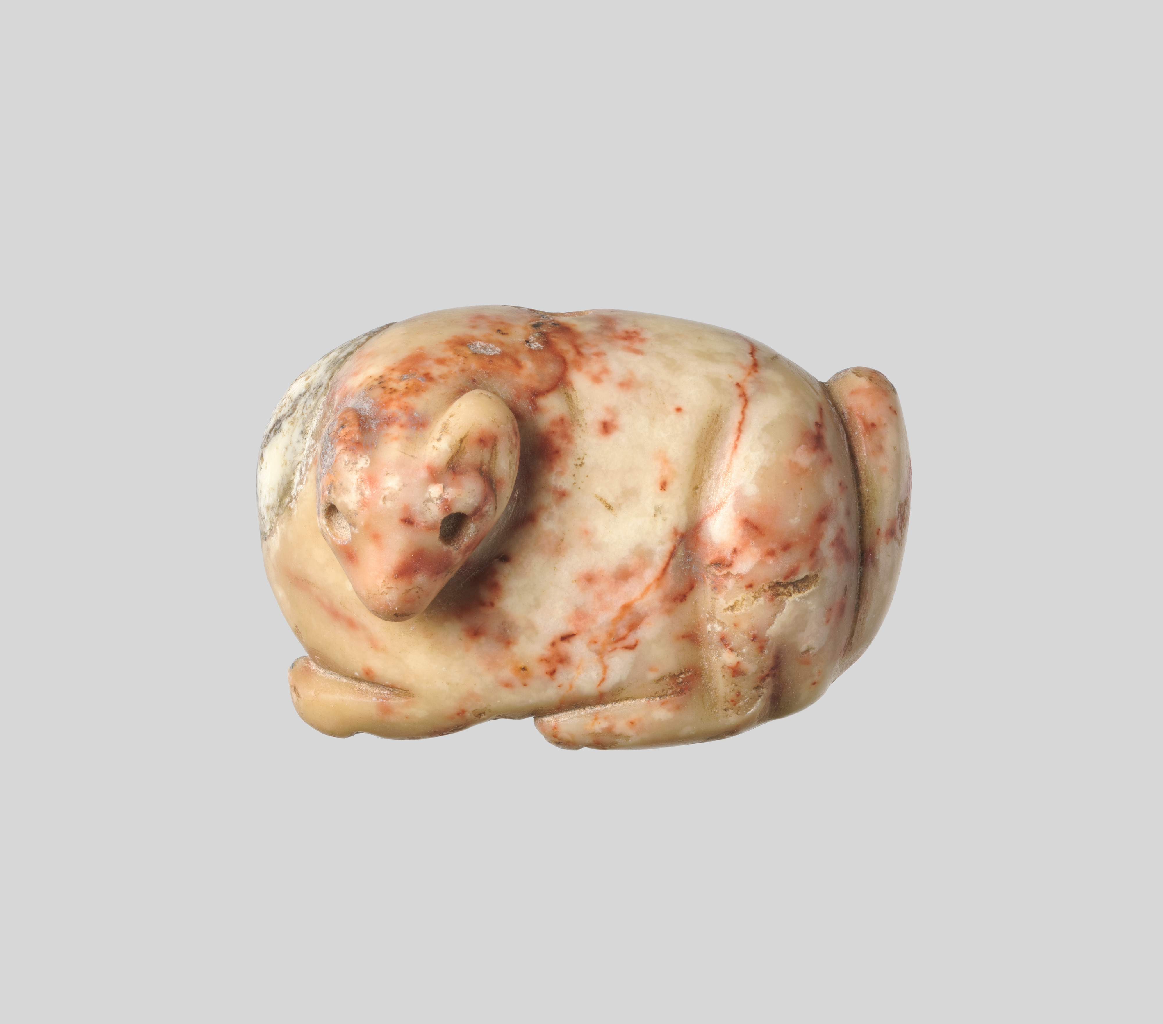 Carved Stone Recumbent Animal Figurine