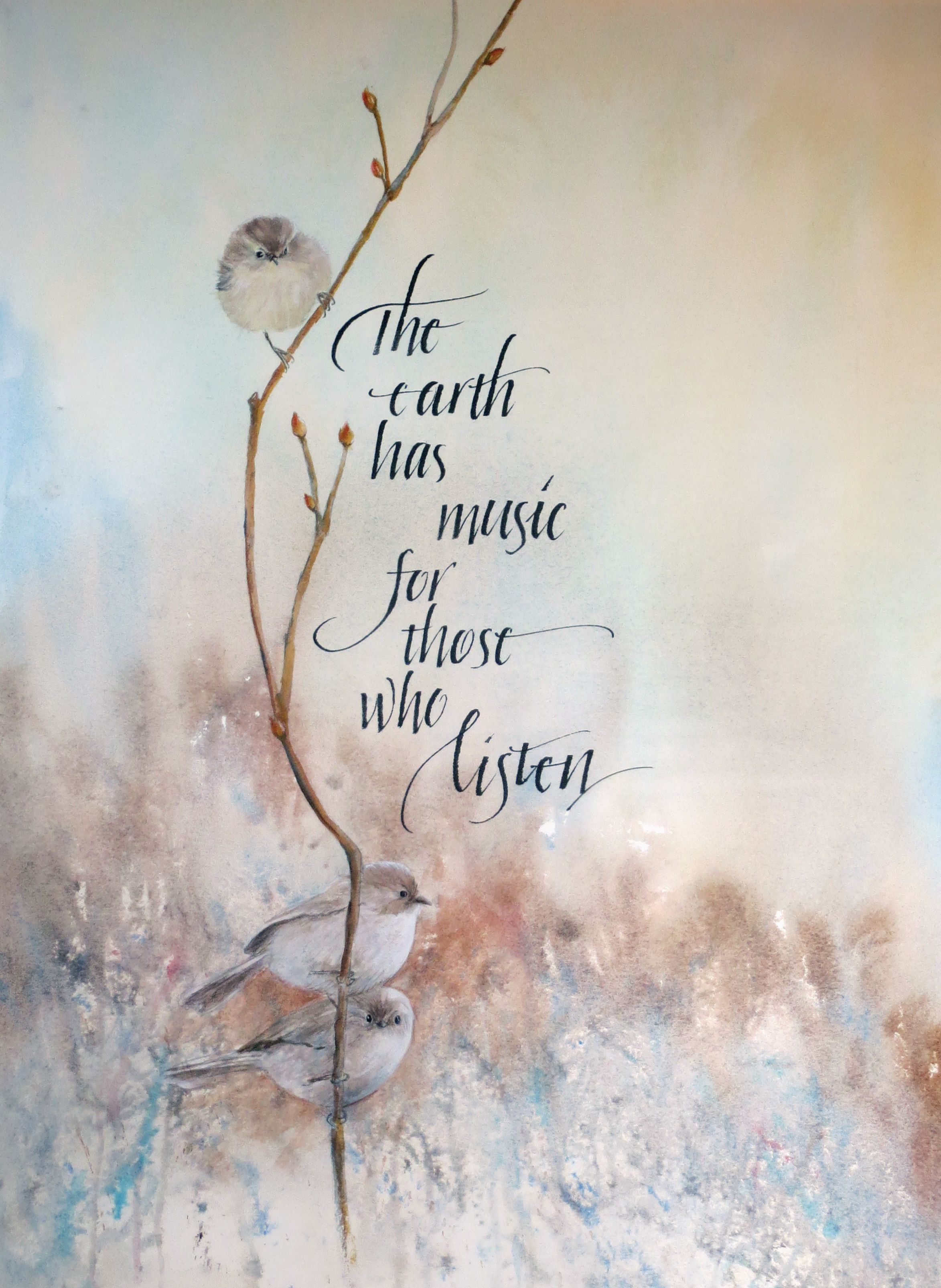 Birds on Branch with Inspirational Quote
