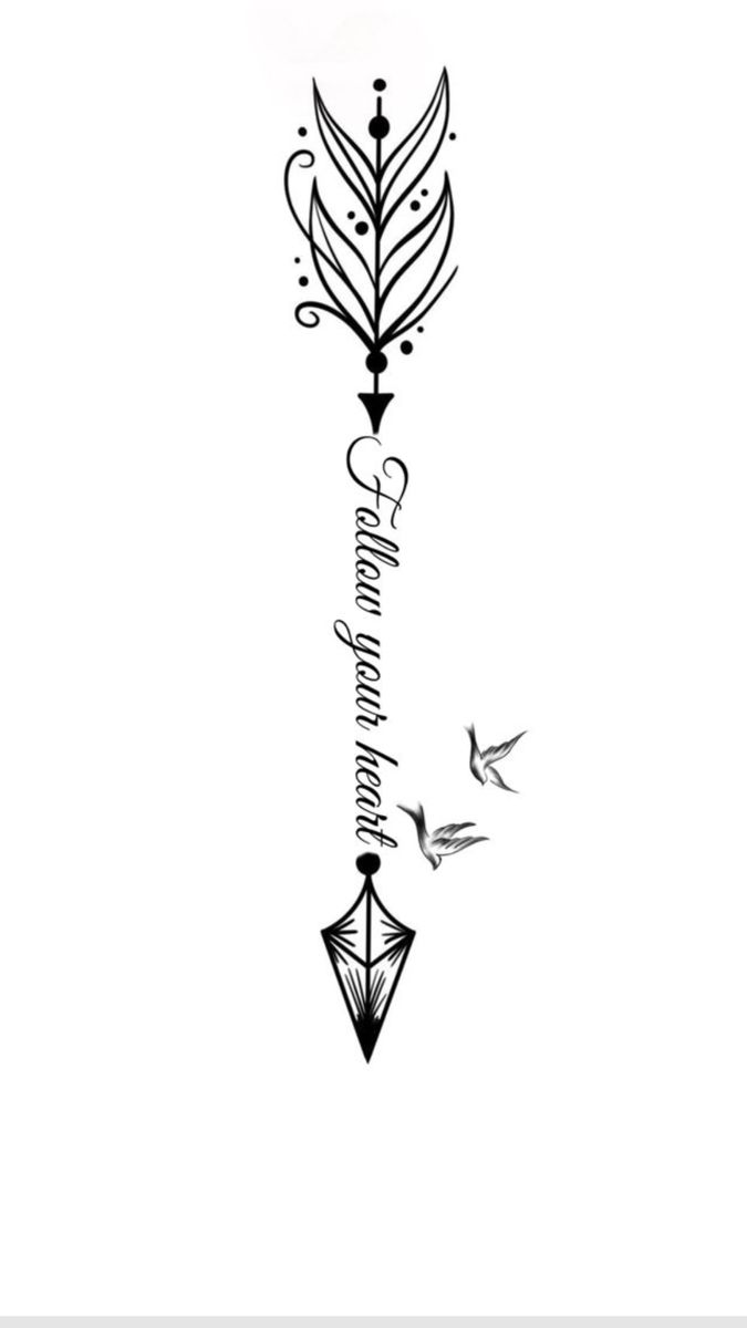 Follow Your Heart Arrow Tattoo Design