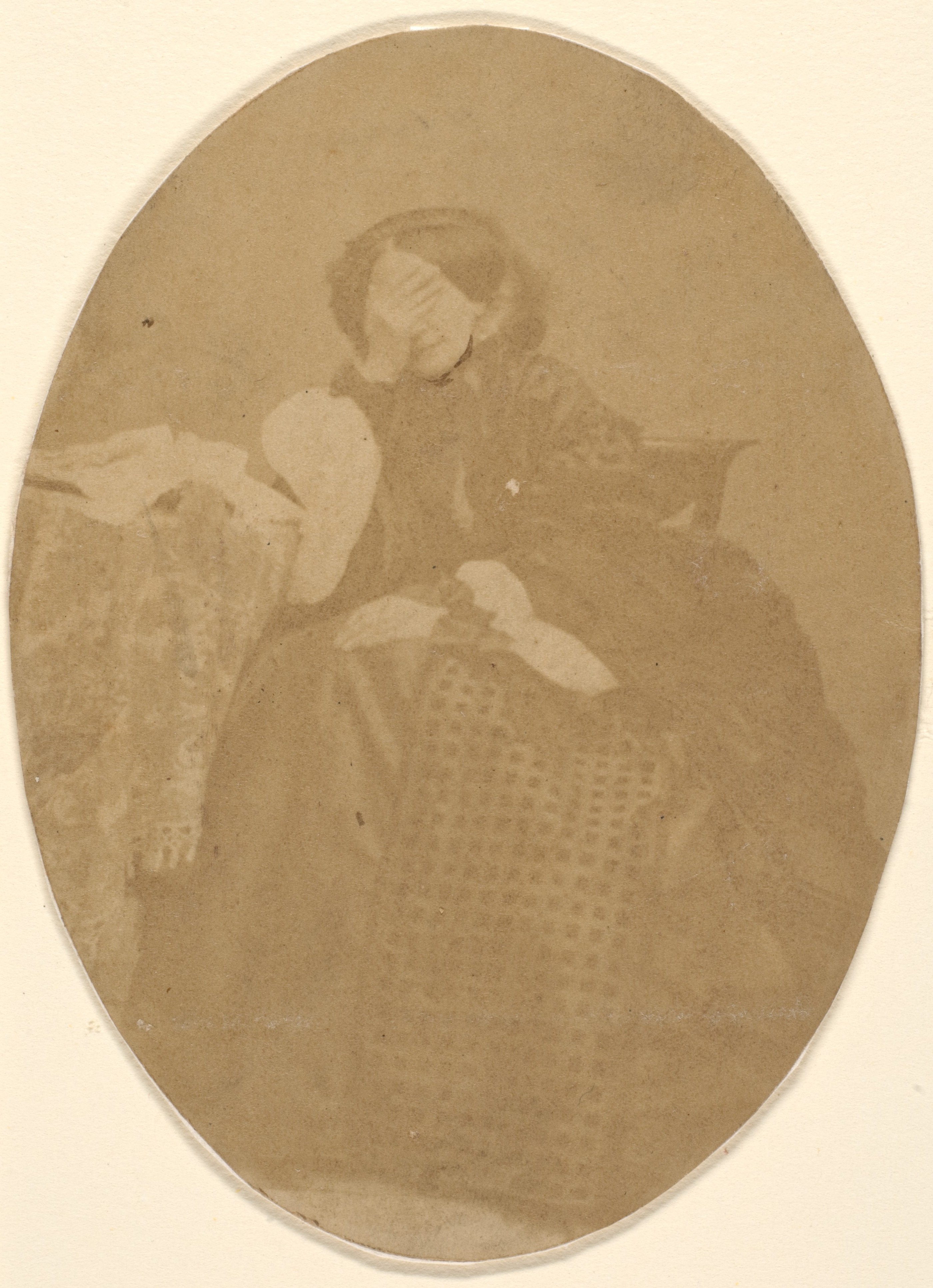 Oval Vintage Photo of Seated Woman