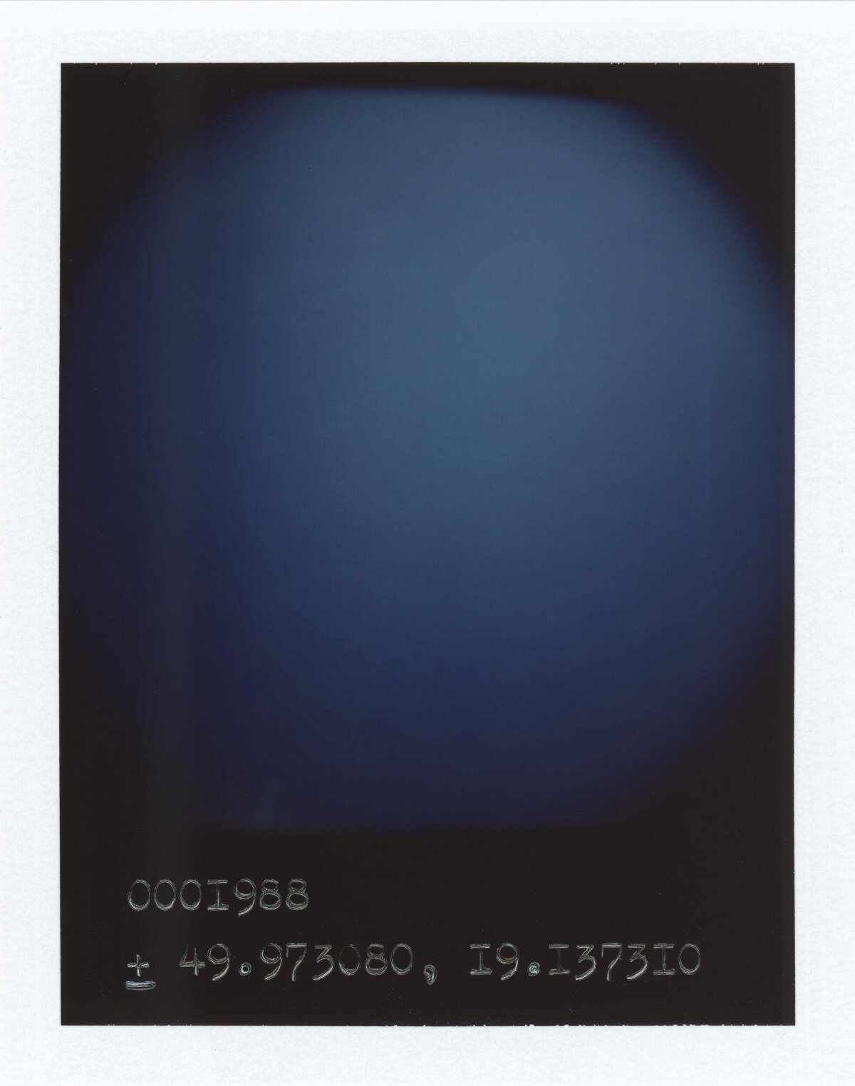Blue Gradient Polaroid with Coordinates