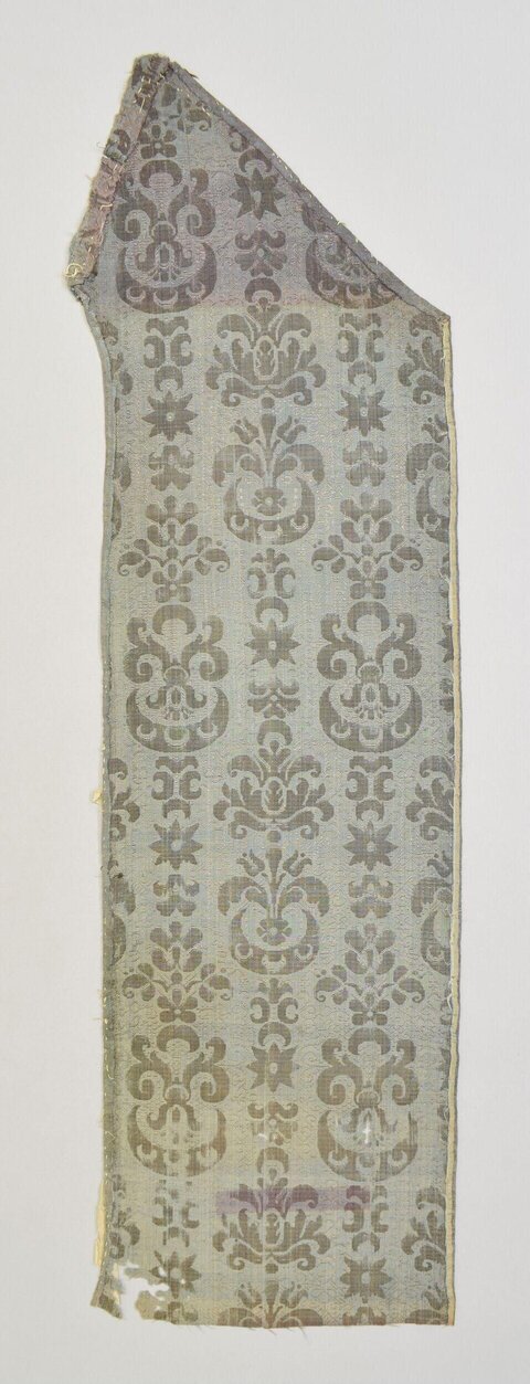 Antique Damask Textile Fragment