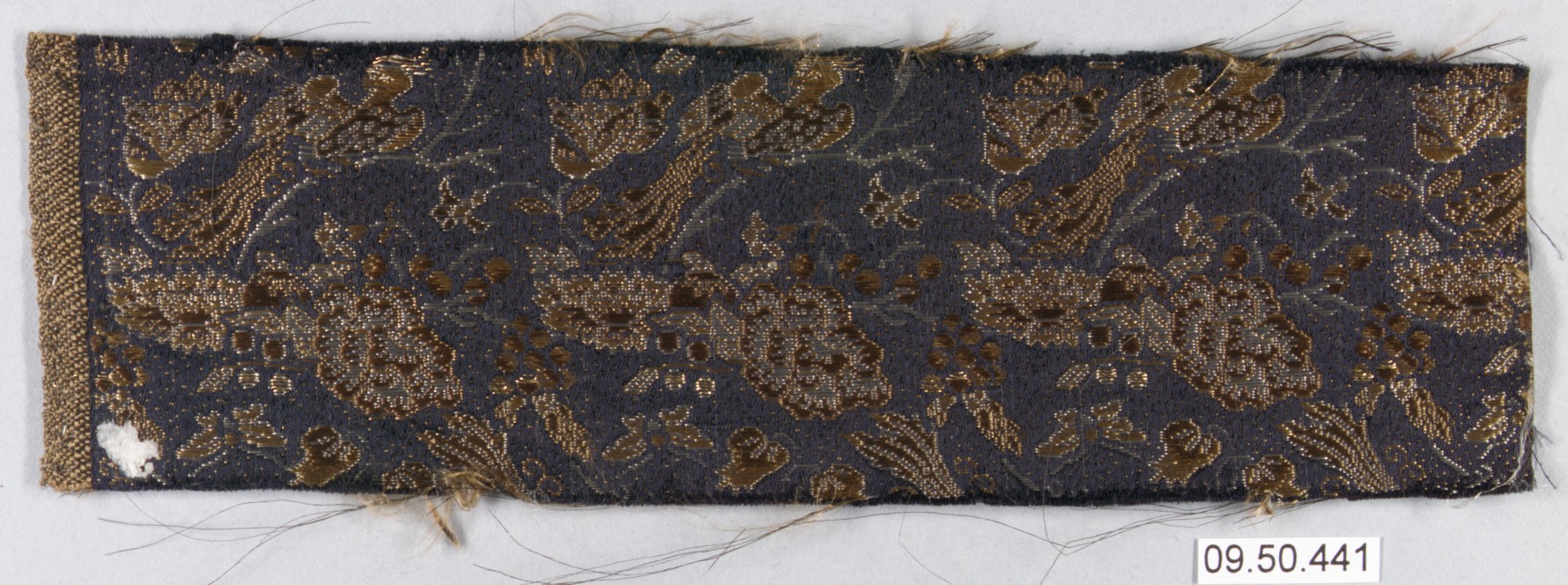 Black Gold Woven Textile Fragment