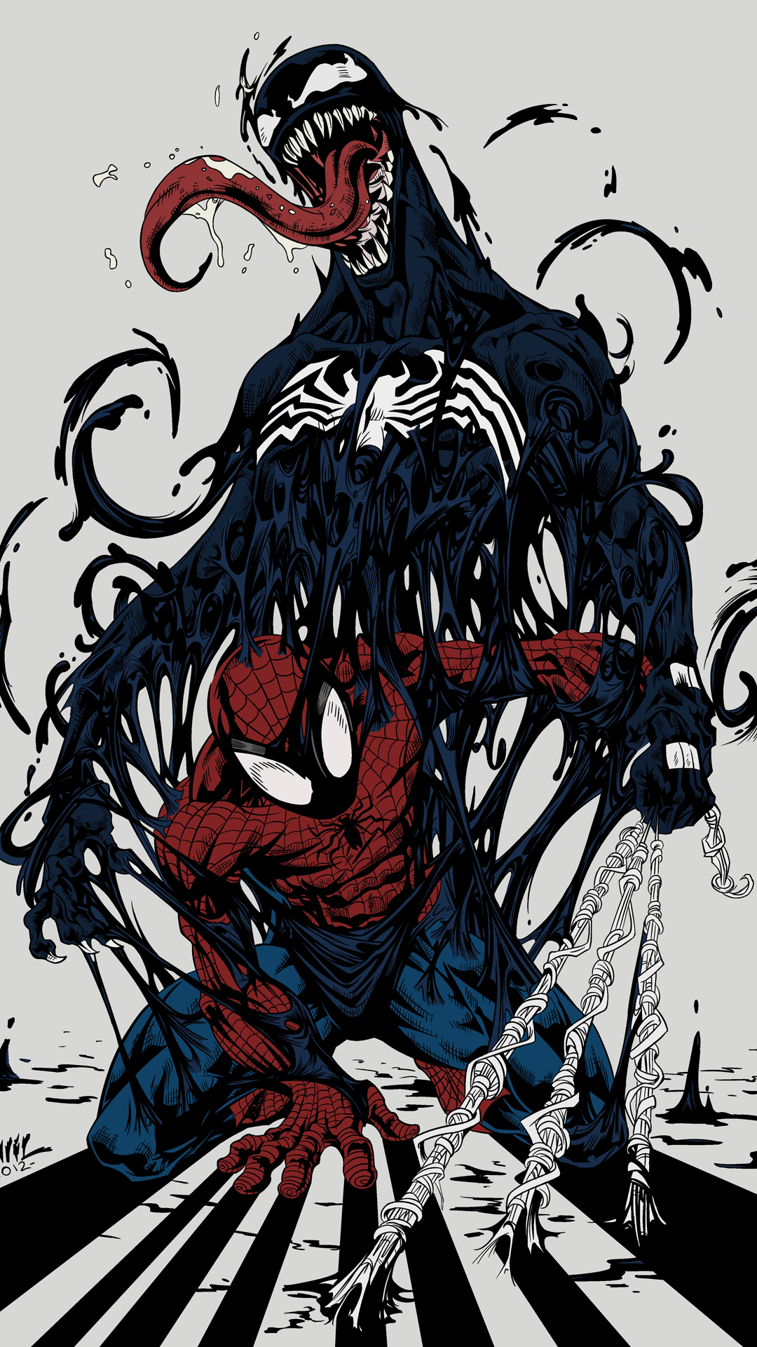 Venom and Spider-Man Comic Art