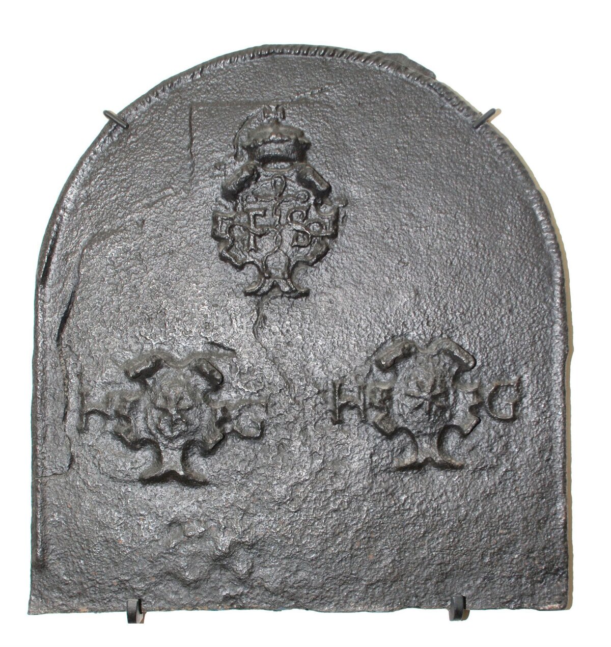 Arched Cast Iron Heraldic Fireback