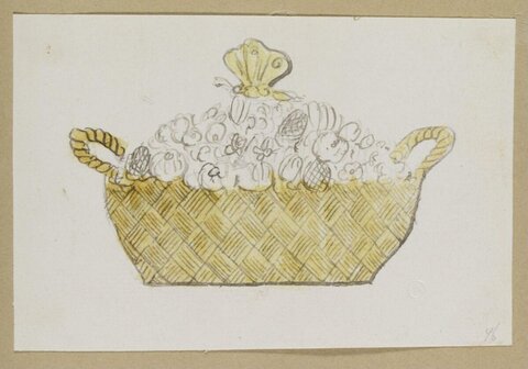 Sketch of Flower-filled Woven Basket