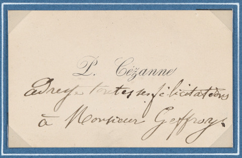 Paul Cézanne Handwritten Address Card