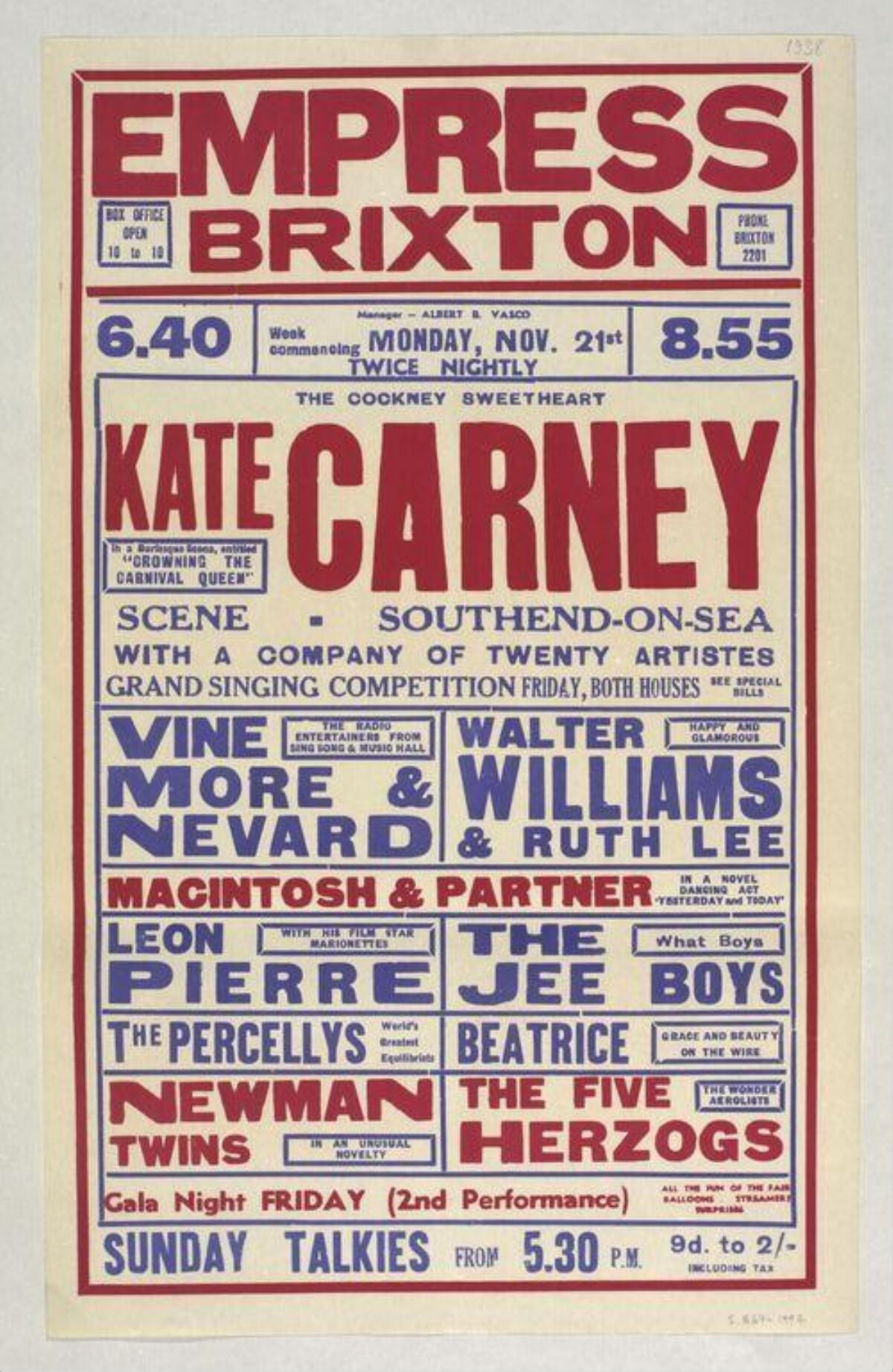 Vintage Empress Brixton Show Poster