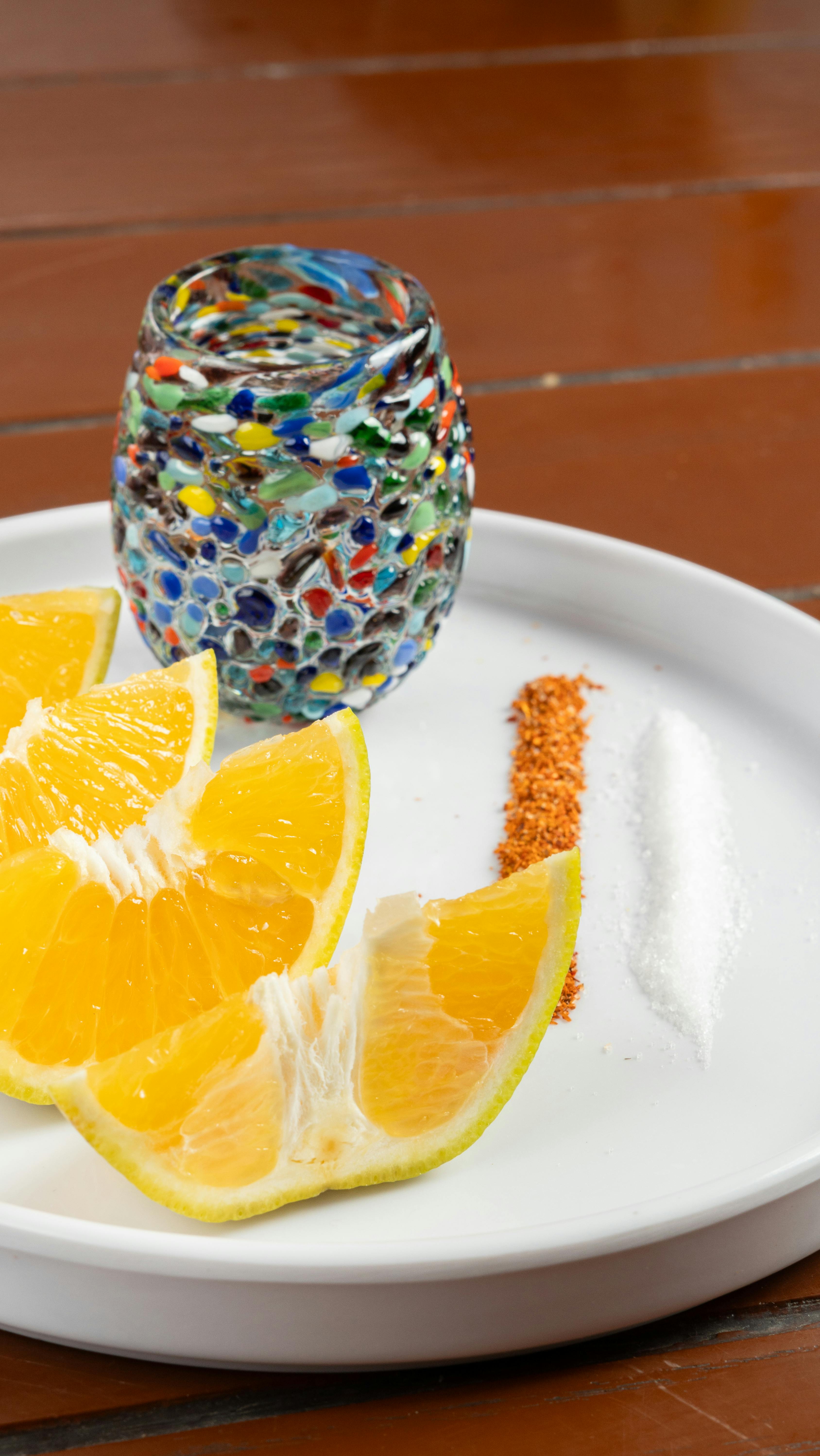 Fresh Orange Slices with Dipping Spices