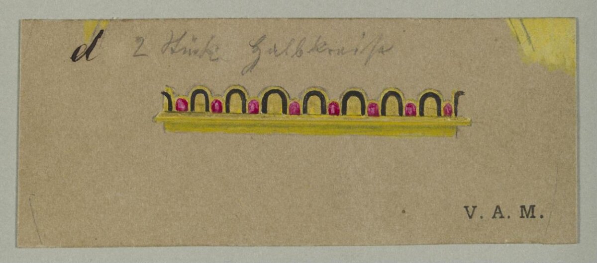 Gemmed Gold Bracelet Design Sketch