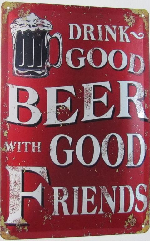 Vintage Beer Friends Metal Sign