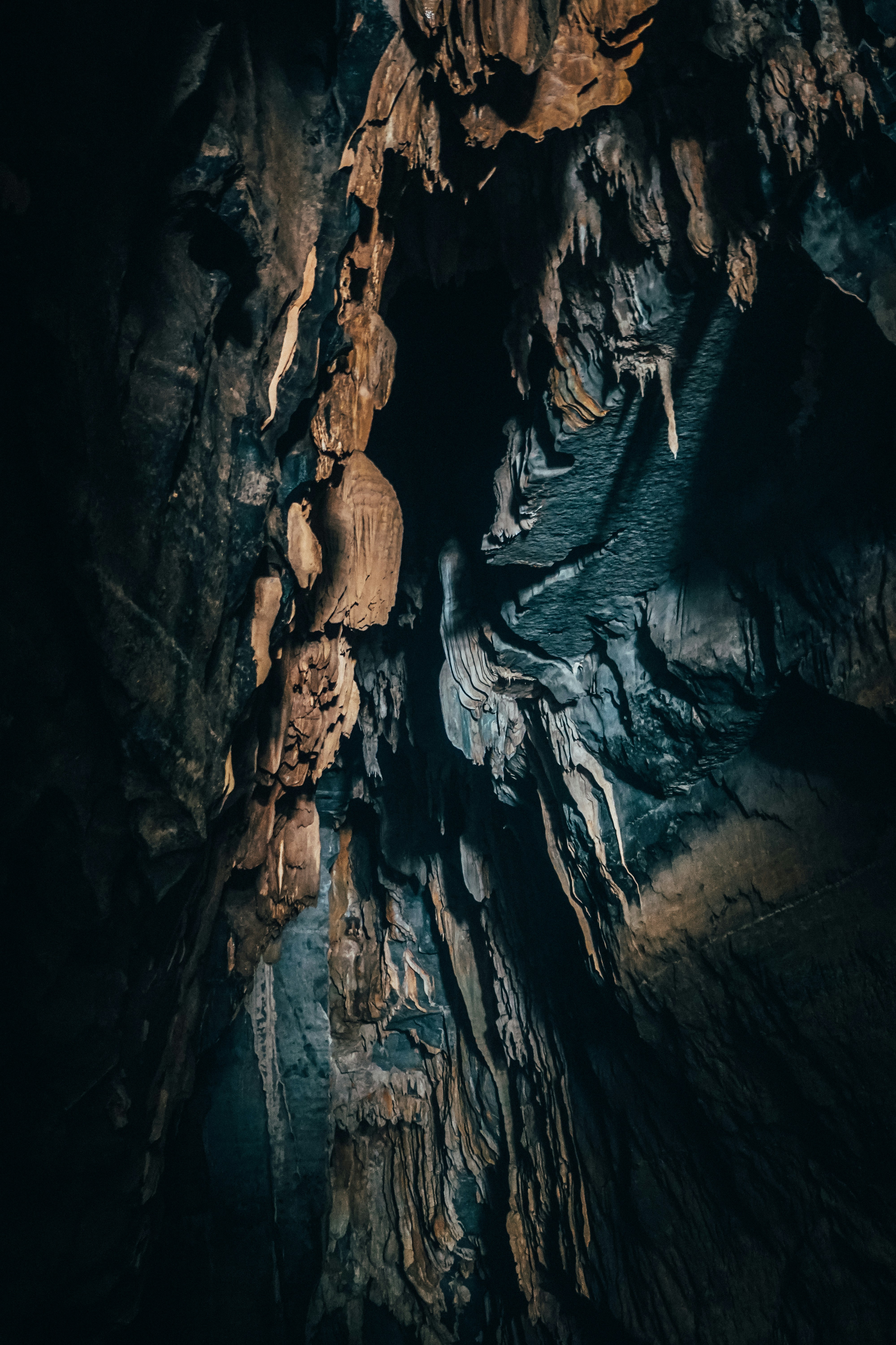 Dim Cave Stalactite Landscape