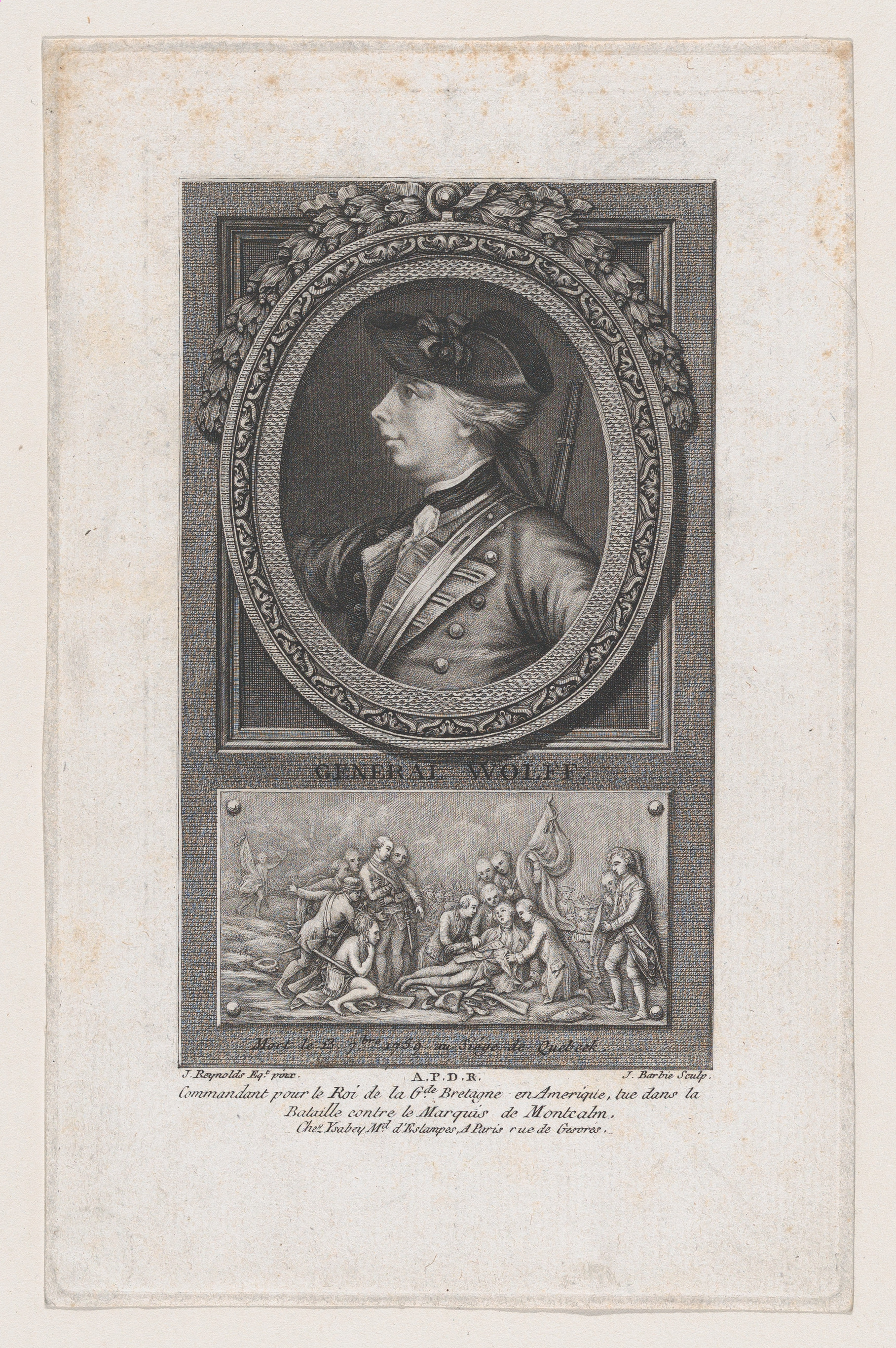 Engraved Portrait of General Wolfe