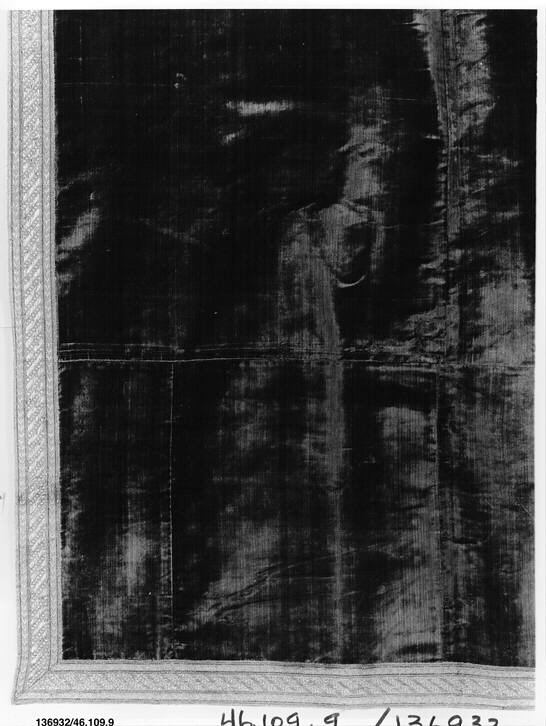 Aged Antique Black Textile Fragment