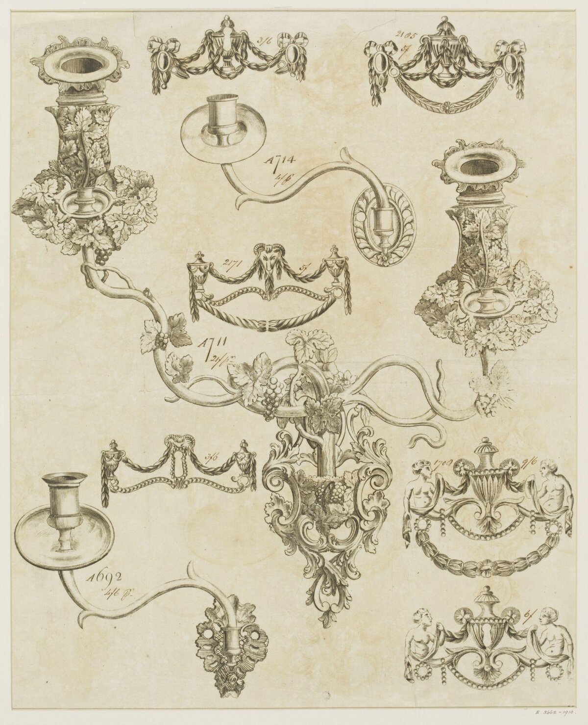 Decorative Ornament and Sconce Sketches