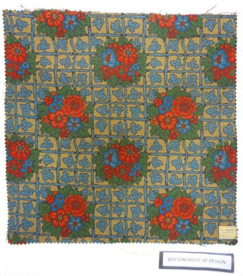 Vintage Floral Patterned Fabric Sample