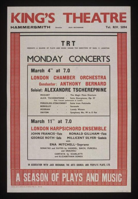 King's Theatre Monday Concerts Poster