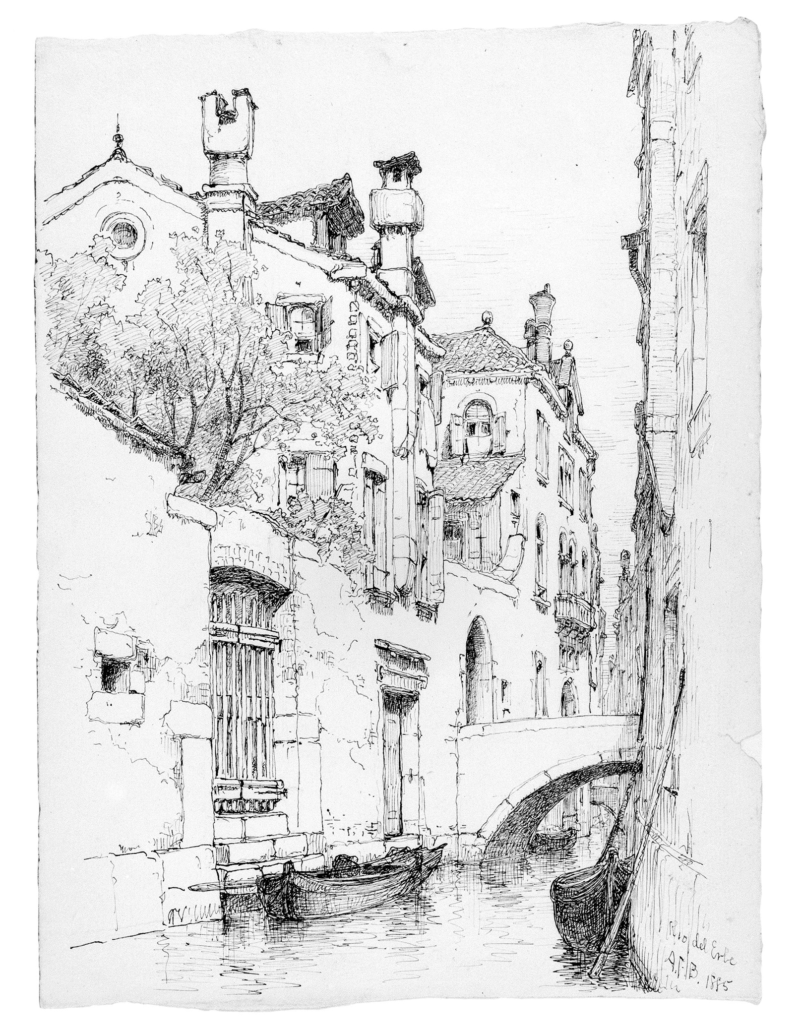 Venice Canal Ink Sketch