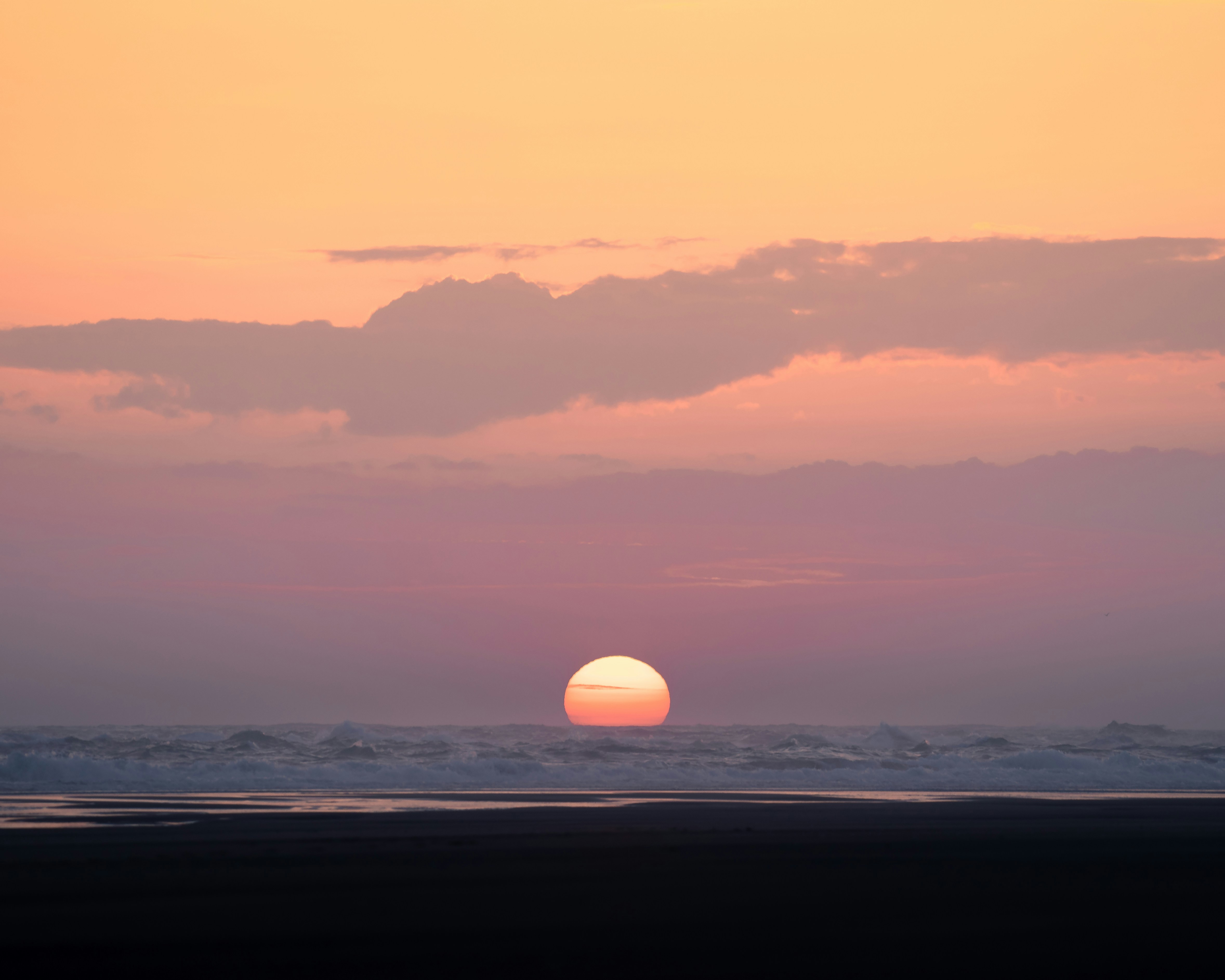 Beach Sunset Over Ocean