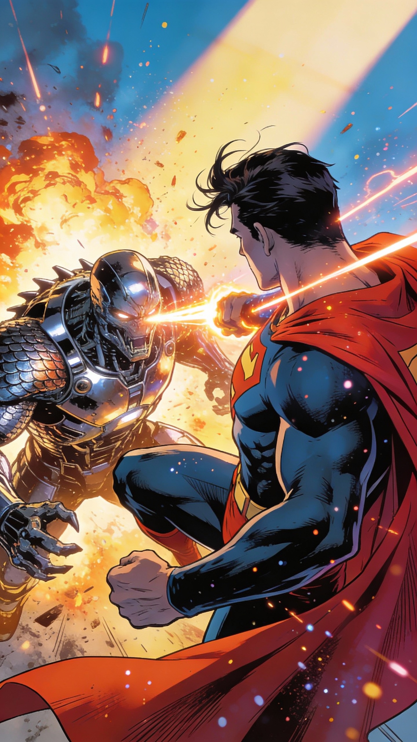 Superman Fights Cyborg Villain