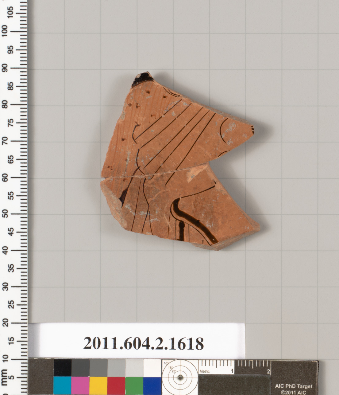 Ancient Painted Pottery Fragment
