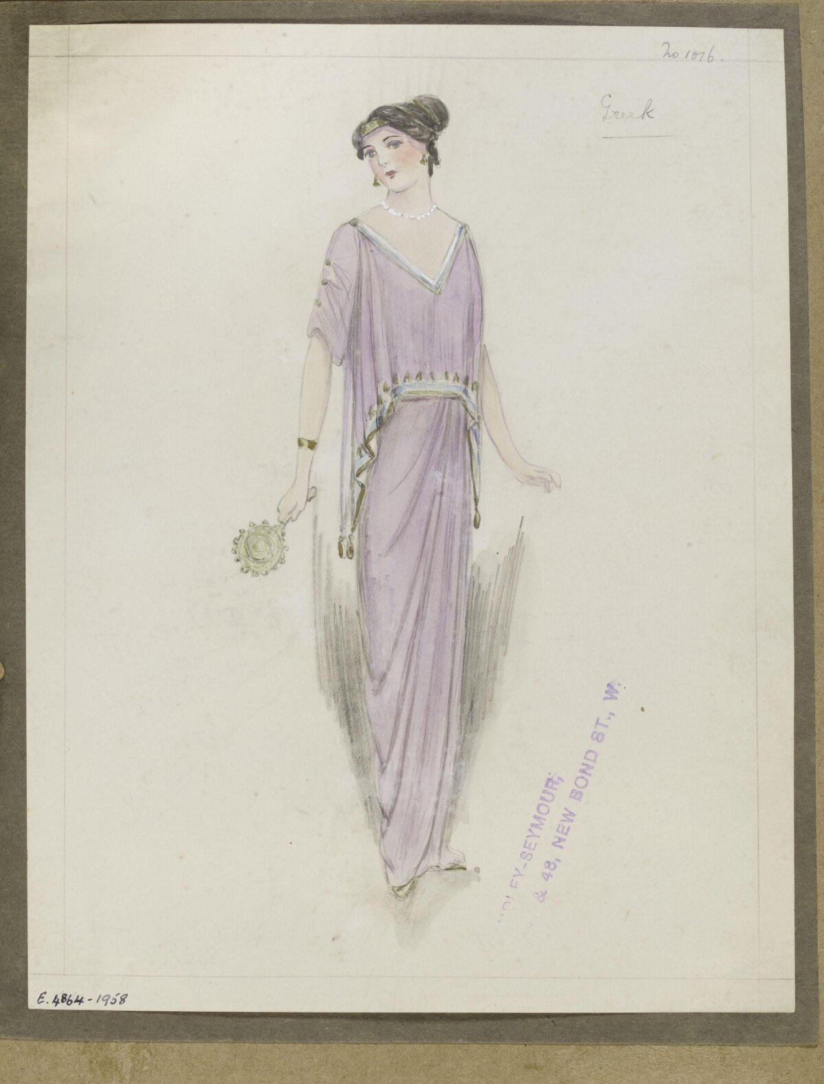 Watercolor Sketch of Greek Style Gown