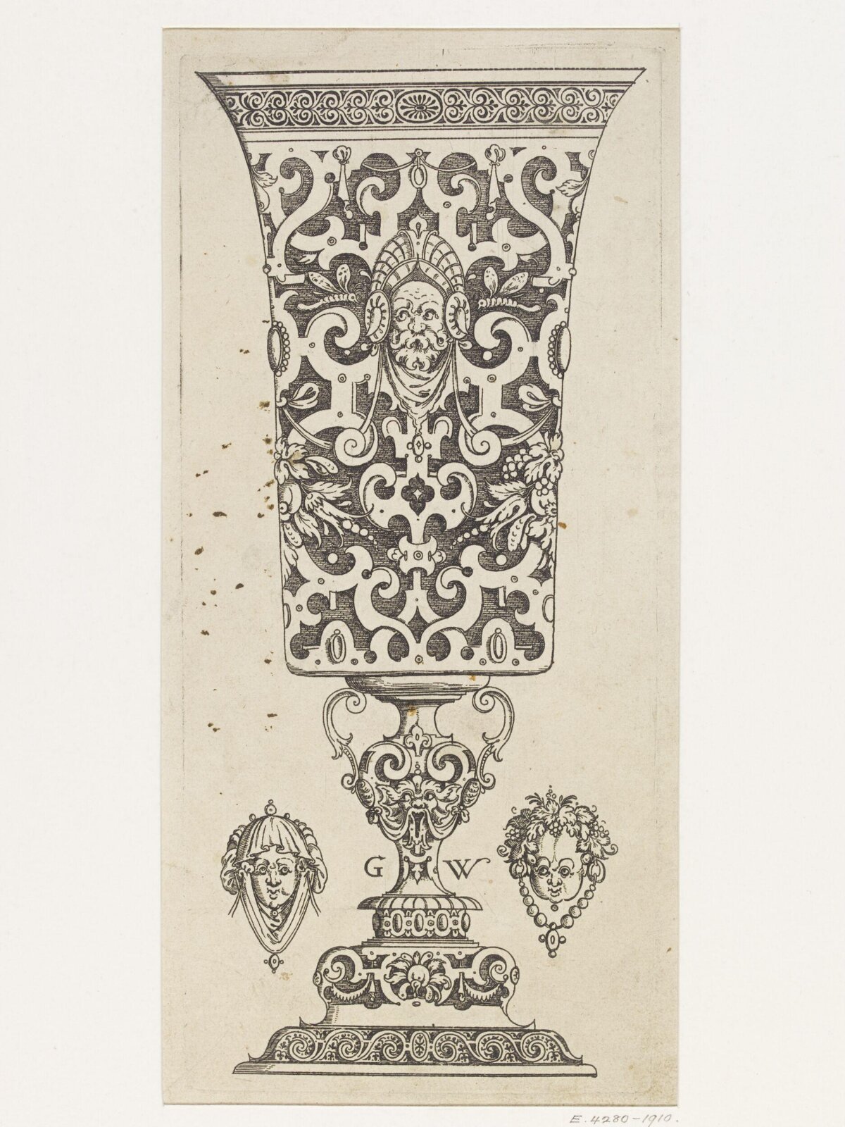 Ornate Goblet Engraving Design