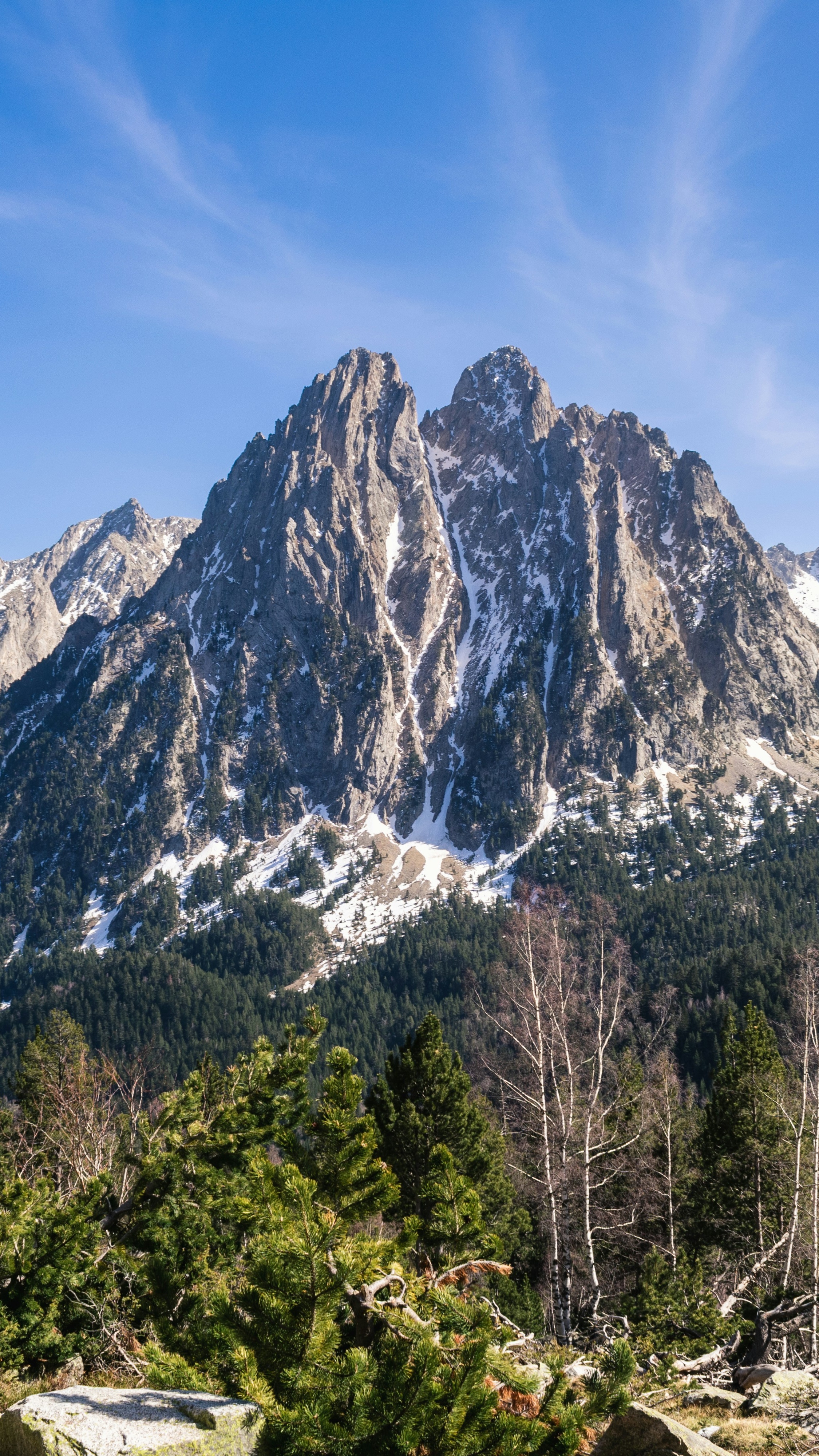 Snow-dusted Rocky Mountain Peaks