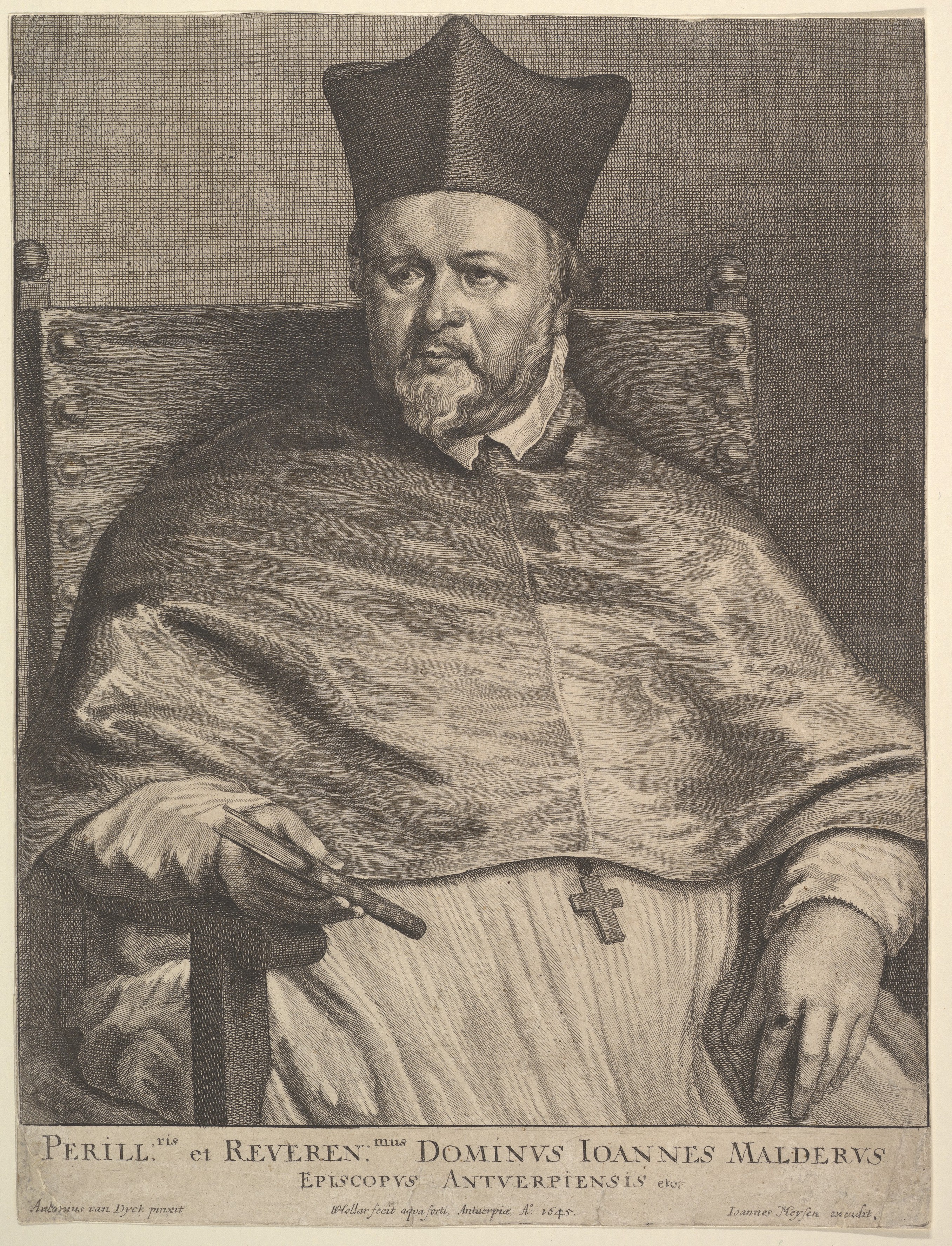 Engraved Portrait of Bishop Ioannes Maldervs