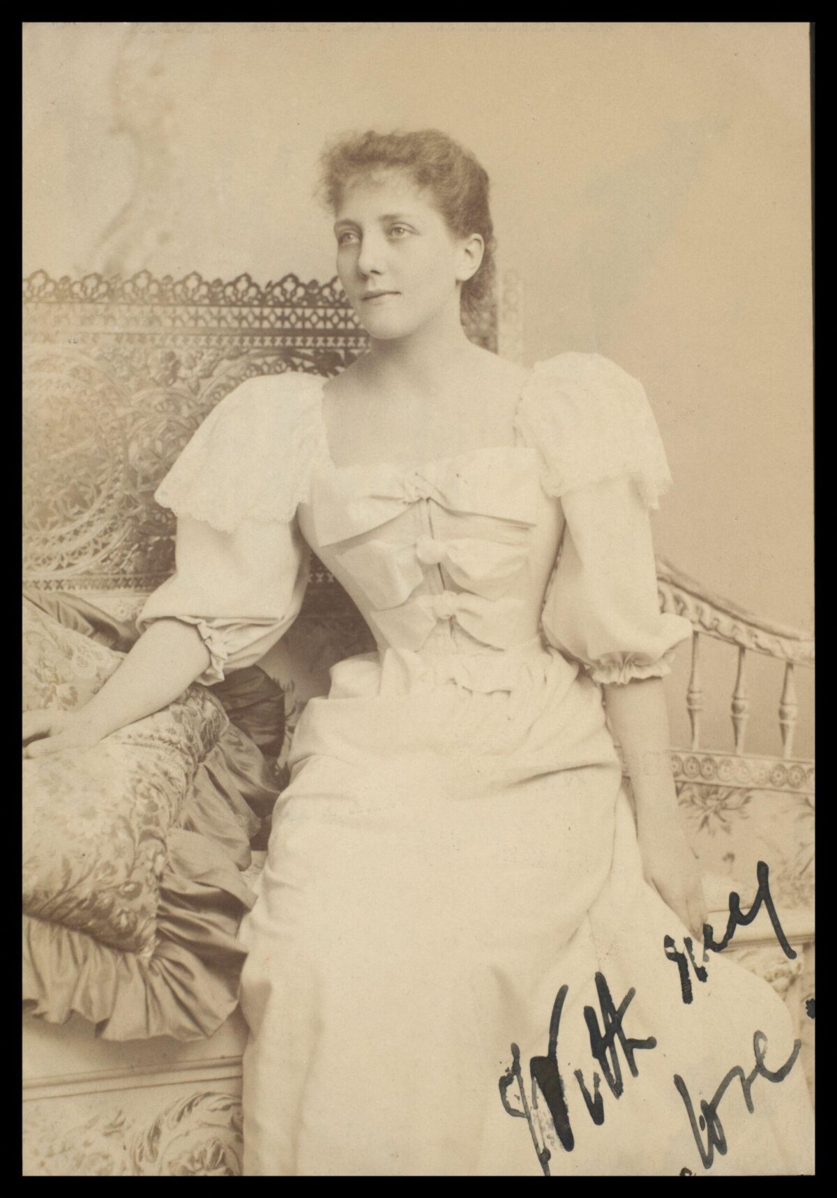 Signed Vintage Portrait of Victorian Woman