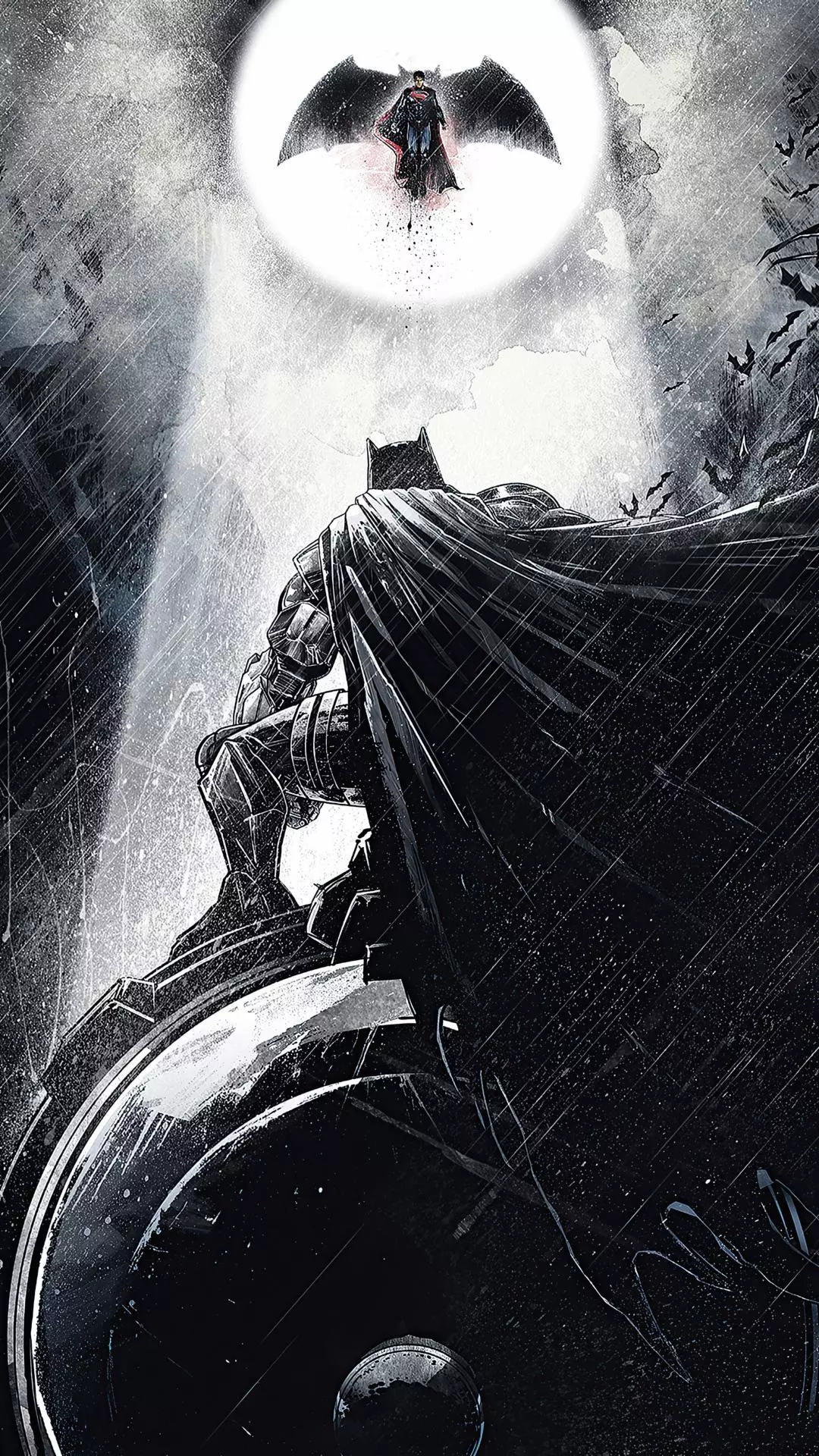 Batman Confronts Superman on Bat-Signal