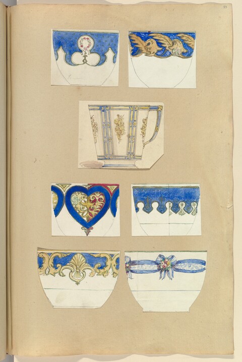 Porcelain Cup Decoration Design Sketches