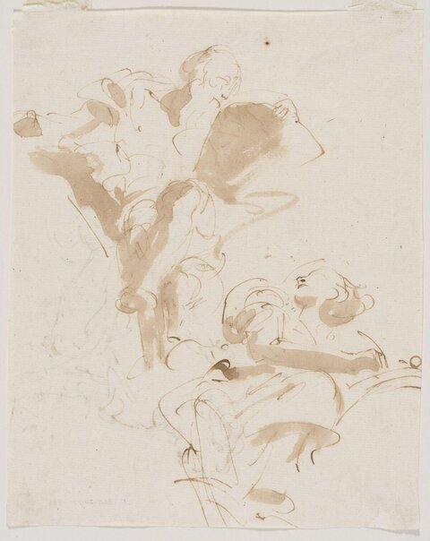 Sepia Ink Figure Group Sketch