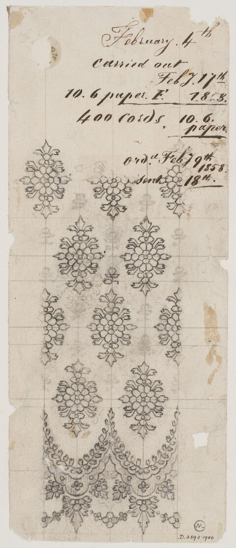 1858 Lace Pattern Design Sketch