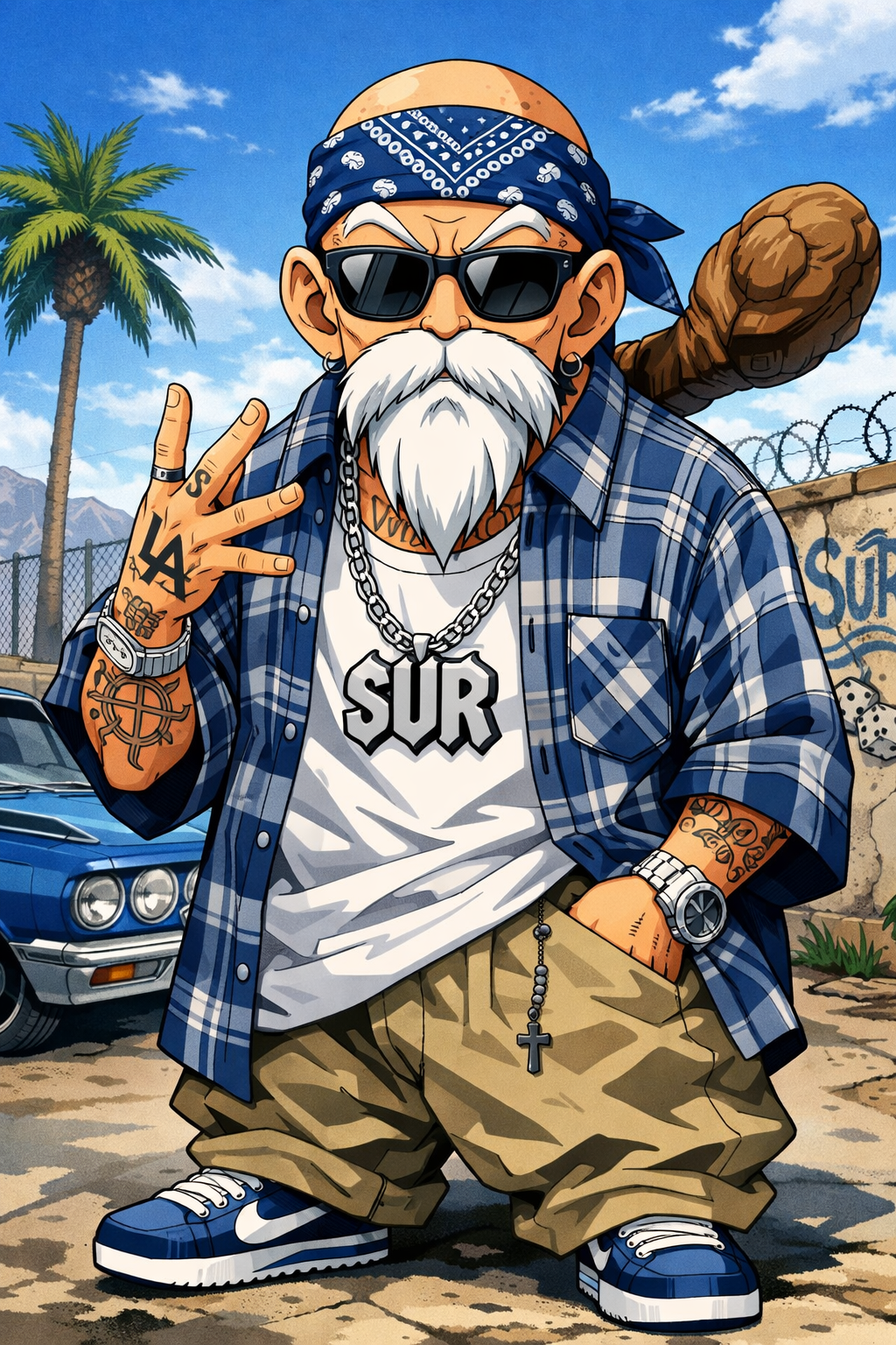 Cholo Styled Master Roshi in LA