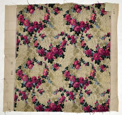 Vintage Floral Pattern Fabric Sample
