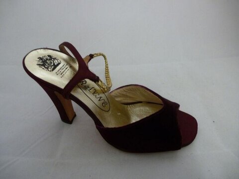 Burgundy Slingback High Heel Sandal