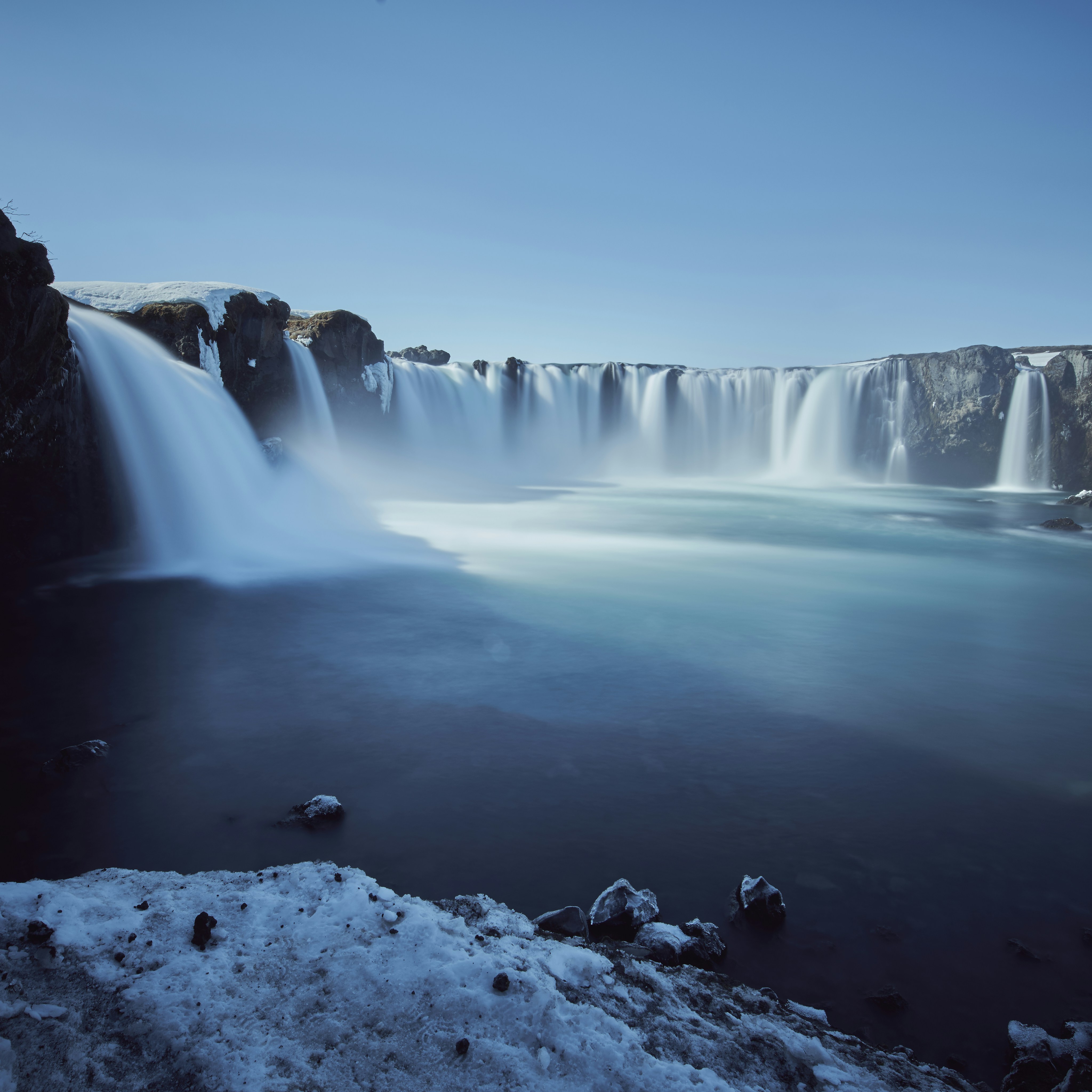 Godafoss Waterfall in Winter