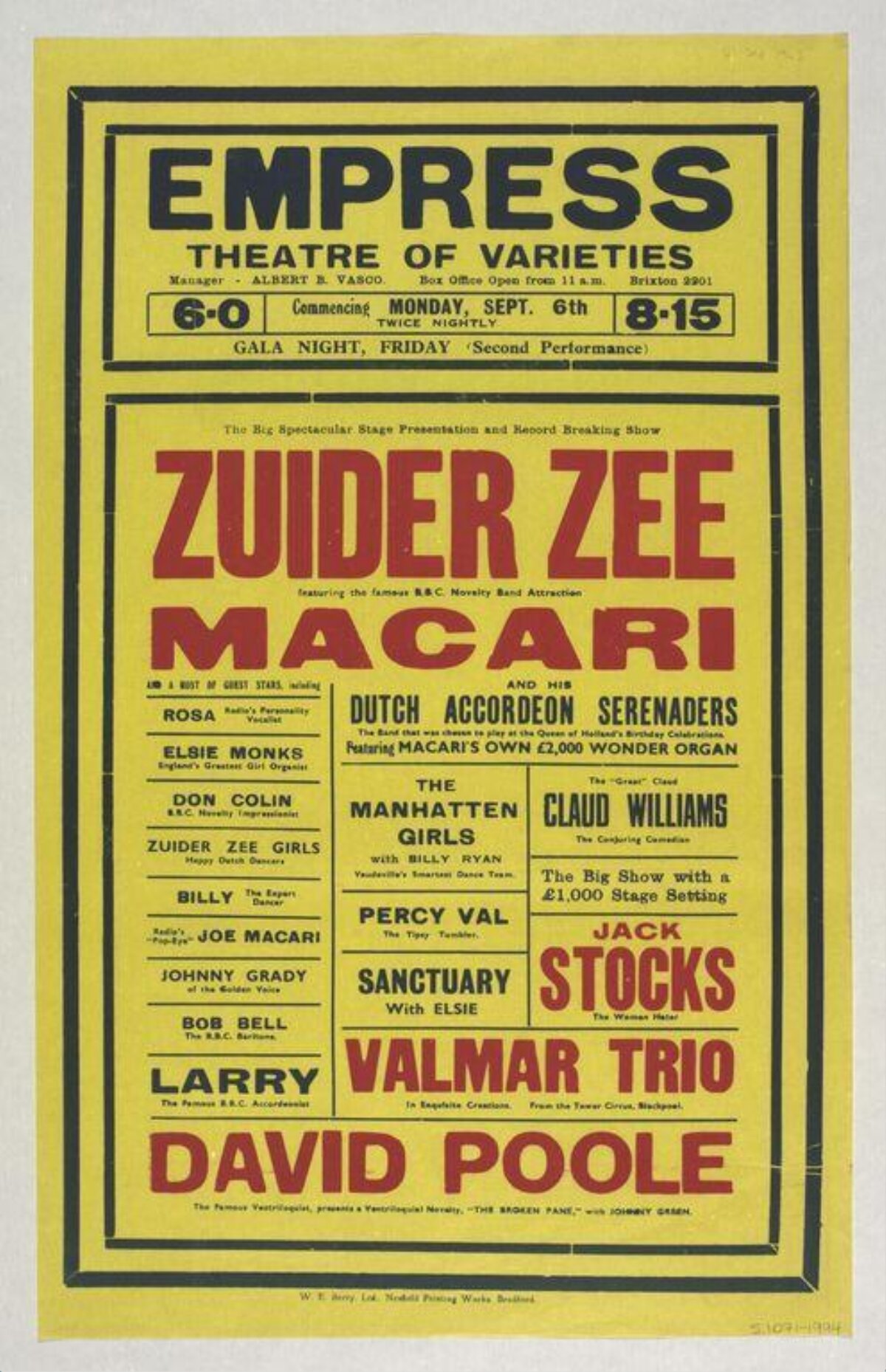 Empress Theatre Variety Show Poster