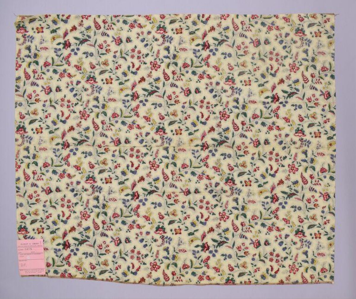 Vintage Floral Print Fabric Sample — Texture Backgrounds