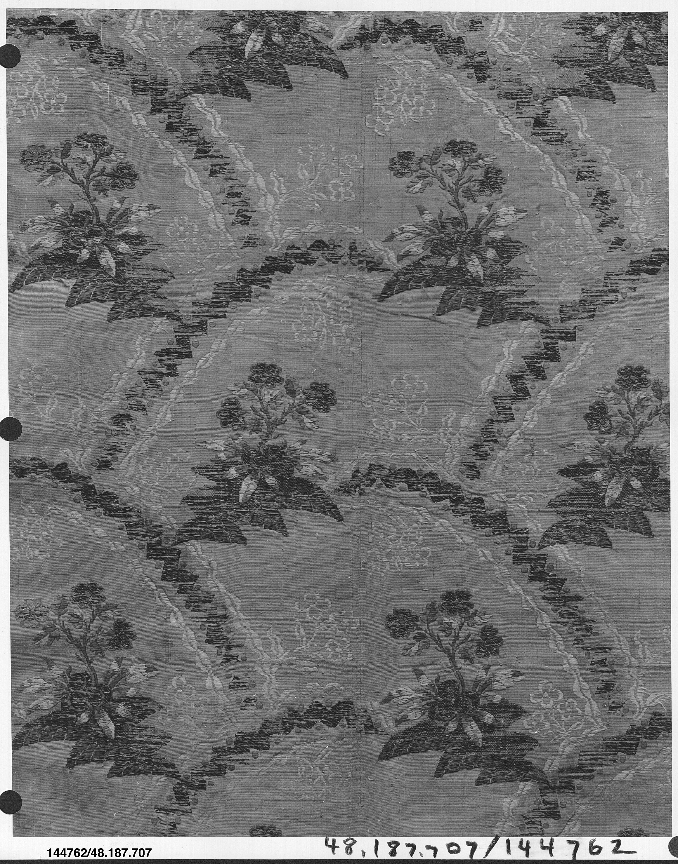 Antique Floral Brocade Textile Sample